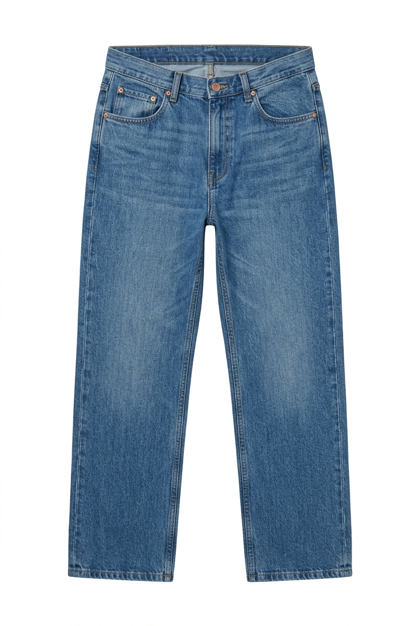 Loose Fit Washed Jeans